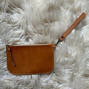 XO Bruno flat leather zip pouch